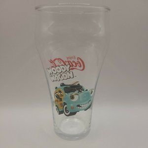 Coca Cola WOODY WAGON Drinking Glass Tumbler 16 oz Coke Promotional